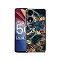 Fractional Pattern Design Printed Silicon Soft TPU Back Case Cover for Itel P55 5G, Multicolour