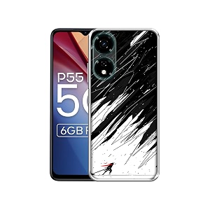 geometric strom design printed silicon soft tpu back case cover for itel p55 5g black