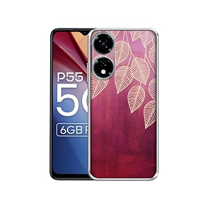 leaf pattern design printed silicon soft tpu back case cover for itel p55 5g
