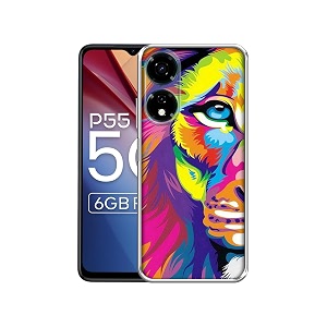 lion design printed silicon soft tpu back case cover for itel p55 5g