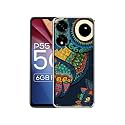 Owl Illustration Printed Silicon Soft TPU Back Case Cover for Itel P55 5G, Multicolour