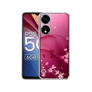 pink abstract design printed silicon soft tpu back case cover for itel p55 5g