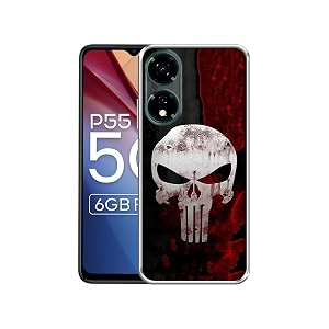 punisher skull design printed silicon soft tpu back case cover for itel p55 5g