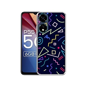 retro abstract printed silicon soft tpu back case cover for itel p55 5g