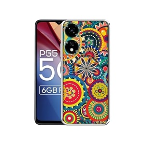 ring pattern print design printed silicon soft tpu back case cover for itel p55 5g multicolor