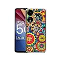 Ring Pattern Print Design Printed Silicon Soft TPU Back Case Cover for Itel P55 5G, Multicolor