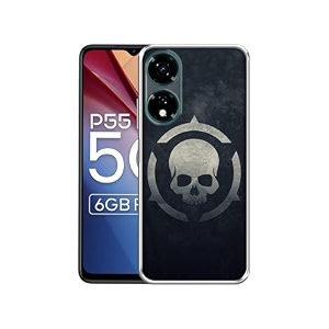 skull pattern print design printed silicon soft tpu back case cover for itel p55 5g black