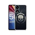 Skull Pattern Print Design Printed Silicon Soft TPU Back Case Cover for Itel P55 5G, Black