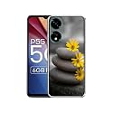 Stones and Flower Design Printed Silicon Soft TPU Back Case Cover for Itel P55 5G