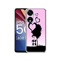 Sweet Love Design Printed Silicon Soft TPU Back Case Cover for Itel P55 5G, Pink