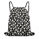 CASOWAT Beautiful Daisy Drawstring Backpack, Lightweight Daypack for Men Women Fit Travel, Sports, Gym, Travel And Beach 16x14 IN