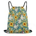 CASOWAT Cute Chicken Drawstring Backpack, Lightweight Daypack for Men Women Fit Travel, Sports, Gym, Travel And Beach 16x14 IN