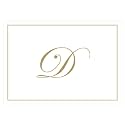 Caspari Gold Embossed Initials Boxed Note Cards in Letter D, 32 Cards &amp; Envelopes