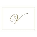 Caspari Gold Embossed Initials Boxed Note Cards in Letter V, 8 Cards &amp; Envelopes