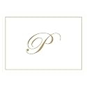 Caspari Gold Embossed Initials Boxed Note Cards in Letter P, 32 Cards &amp; Envelopes