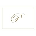Caspari Gold Embossed Initials Boxed Note Cards in Letter P, 8 Cards &amp; Envelopes