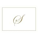 Caspari Gold Embossed Initials Boxed Note Cards in Letter S, 16 Cards &amp; Envelopes