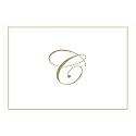Caspari Gold Embossed Initials Boxed Note Cards in Letter C, 32 Cards &amp; Envelopes