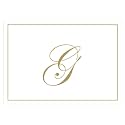 Caspari Gold Embossed Initials Boxed Note Cards in Letter G, 8 Cards &amp; Envelopes