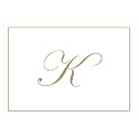 Caspari Gold Embossed Initials Boxed Note Cards in Letter K, 32 Cards &amp; Envelopes