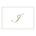 Caspari Gold Embossed Initials Boxed Note Cards in Letter I, 32 Cards &amp; Envelopes