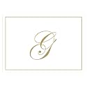 Caspari Gold Embossed Initials Boxed Note Cards in Letter G, 32 Cards &amp; Envelopes