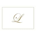 Caspari Gold Embossed Initials Boxed Note Cards in Letter L, 32 Cards &amp; Envelopes