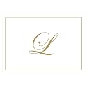 Caspari Gold Embossed Initials Boxed Note Cards in Letter L, 8 Cards &amp; Envelopes
