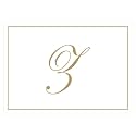 Caspari Gold Embossed Initials Boxed Note Cards in Letter Z, 16 Cards &amp; Envelopes