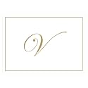 Caspari Gold Embossed Initials Boxed Note Cards in Letter V, 16 Cards &amp; Envelopes