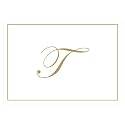 Caspari Gold Embossed Initials Boxed Note Cards in Letter T, 32 Cards &amp; Envelopes