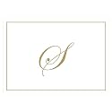 Caspari Gold Embossed Initials Boxed Note Cards in Letter S, 8 Cards &amp; Envelopes