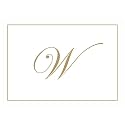 Caspari Gold Embossed Initials Boxed Note Cards in Letter W, 16 Cards &amp; Envelopes