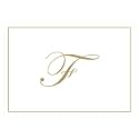 Caspari Gold Embossed Initials Boxed Note Cards in Letter F, 16 Cards &amp; Envelopes