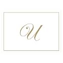 Caspari Gold Embossed Initials Boxed Note Cards in Letter U, 16 Cards &amp; Envelopes