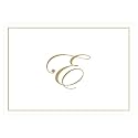 Caspari Gold Embossed Initials Boxed Note Cards in Letter E, 16 Cards &amp; Envelopes