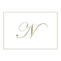 Caspari Gold Embossed Initials Boxed Note Cards in Letter N, 16 Cards &amp; Envelopes