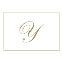 Caspari Gold Embossed Initials Boxed Note Cards in Letter Y, 16 Cards &amp; Envelopes