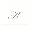 Caspari Gold Embossed Initials Boxed Note Cards in Letter A, 8 Cards &amp; Envelopes