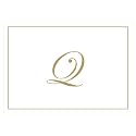 Caspari Gold Embossed Initials Boxed Note Cards in Letter Q, 8 Cards &amp; Envelopes