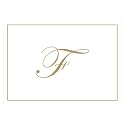 Caspari Gold Embossed Initials Boxed Note Cards in Letter F, 8 Cards &amp; Envelopes