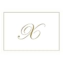 Caspari Gold Embossed Initials Boxed Note Cards in Letter X, 8 Cards &amp; Envelopes