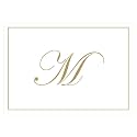 Caspari Gold Embossed Initials Boxed Note Cards in Letter M, 8 Cards &amp; Envelopes
