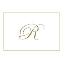 Caspari Gold Embossed Initials Boxed Note Cards in Letter R, 8 Cards &amp; Envelopes