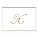 Caspari Gold Embossed Initials Boxed Note Cards in Letter X, 32 Cards &amp; Envelopes