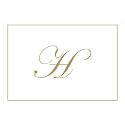 Caspari Gold Embossed Initials Boxed Note Cards in Letter H, 16 Cards &amp; Envelopes