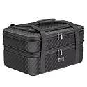 Casserole Carrier Insulated Dish Carriers for Hot or Cold Food Double for Casserole Dish with Lid Baker Fits 17.7" L X 13" W X 8.6" H for Picnics Beaches Traveling Parties (Black)