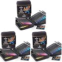 Castle Art Supplies - Set of 72 Colored Pencils with Soft core for Artists, Professionals and Adult colorists, Sturdy Zipper case for Easy Carrying (Pack of 3)