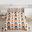 Castle Fairy Cartoon Bear Comforter Set for Kids Funny Circus Stars Tents Bedding Set Enjoyment Entertainment Bedding Home Decor Brown Comforter Twin Size 2 Pieces with 1 Pillowcase