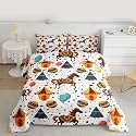 Castle Fairy Circus Bedding Set Full Size Cartoon Circus Carousel Tent Comforter Boys Girls Bedroom Decor Colorful Funny Dots Comforter Set Blue Yellow 3Pcs Quilt Set,2 Pillowcase